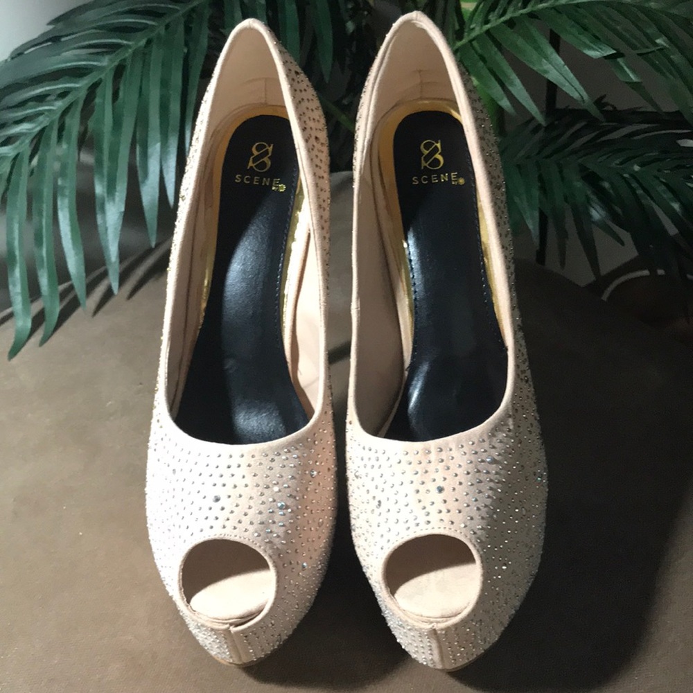 Nude Scene 6” stiletto platform heels